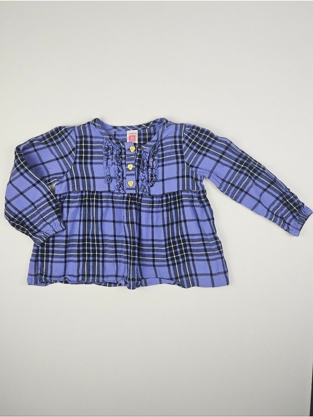 5/$25 Carter’s Purple Plaid Peplum Top Girls Size 3T
